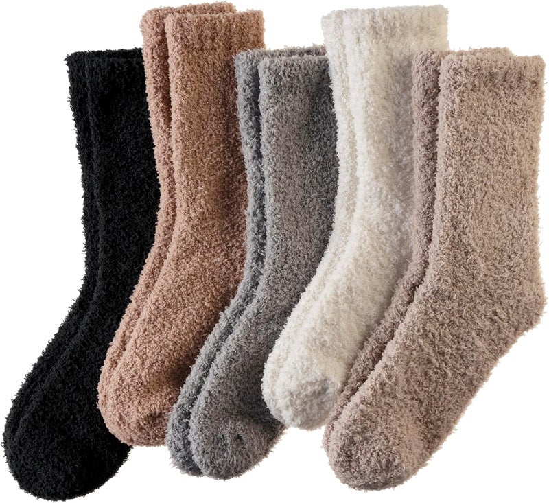 AMENLAN Store Women Fuzzy Slipper Socks Winter Microfiber Soft Cozy Plush Fluffy Socks Warm Comfy Thermal Home Sleeping Socks - Image 1